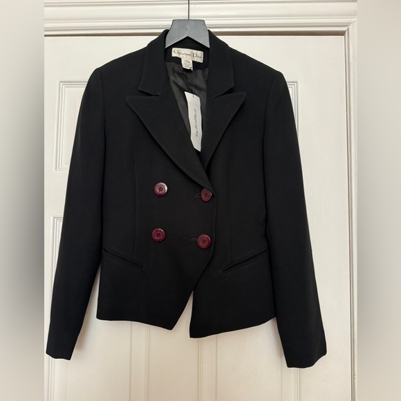Christian Dior Vintage‎ 1980’s  Black Blazer Size 4 - Picture 2 of 11